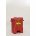 Eagle SAFETY OILY WASTE CANS, Polyethylene - Red w/Foot Lever, CAPACITY: 14 Gal. 937FL